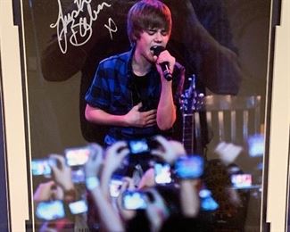 Justin Bieber framed autographed picture with COA