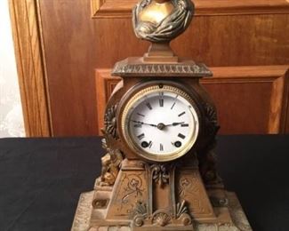 French Style Vintage Metal Mantel Clock
