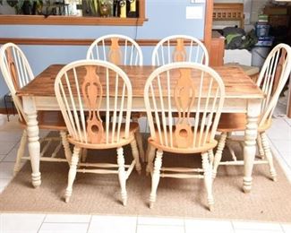 1. Farmhouse Table with Six 6 Chairs