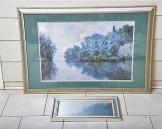 23. Framed Landscape and Small Mirror