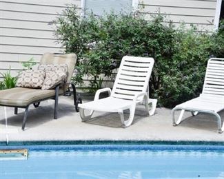 59. Three 3 Outdoor Lounge Chairs