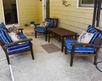 60. Four 4 Piece Teak Patio Set