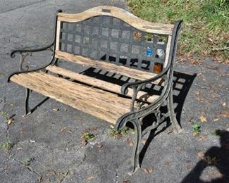 89. Metal and Wood Bench