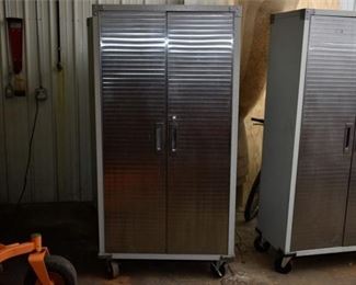 125. Two 2 Door Metal Cabinet