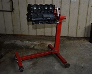 185. WELBILT Heavy Capacity Engine Stand And MITSUBISHI Motors Engine Block