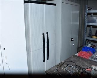 265. Two 2 Door Plastic Cabinet