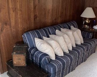 Sleeper sofa and cool wood chest
