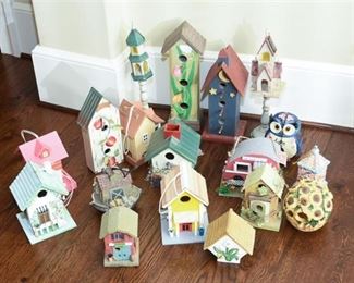 Collection of Decorative Painted Birdhouses