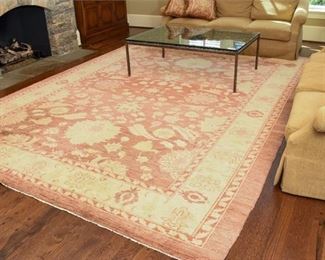 Hand Knotted Persian Style Carpet with Large Herati Motif