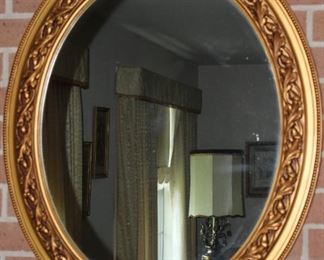 Gold Syroco Style Vintage Oval Wall Mirror (27.5"x 33" ) (2 ea. Available)