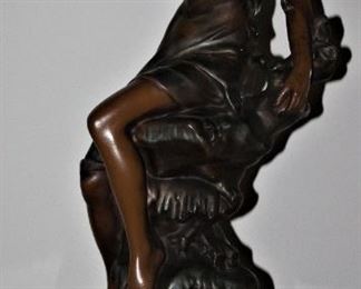 -Nymph "Daphne" Seated on a Stump Plaster Case Statue 24" H