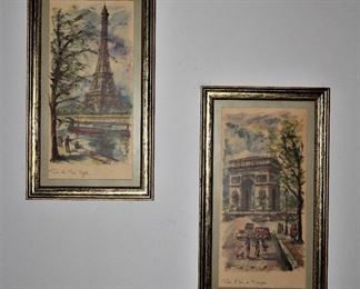 -Eiffel Tower Paris, France Vintage Print -"Arc de Triumph" Paris, France Vintage Print