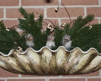 Tin Clam Shell Wall Pocket (36"W x 8"D x 7" H)