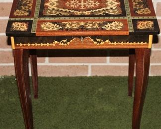 Sorrento Inlaid Marquetry “Laura’s Theme” Jewelry Box Table