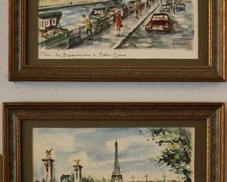 -“Paris” Les Bouquinistes Norte Dame by Arno Vintage Frames -Paris La Pont Alexander III by Arno Framed Print