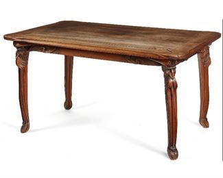 17
An Art Nouveau Library Table
Late-19th Century
The table with figural bearded carved legs and apron
29" H x 54.5" W x 36" D
Estimate: $2,000 - $3,000