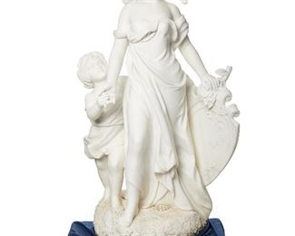 172
Auguste Moreau
1834-1917, French
Woman With Child And Shield
Marble
Signed: A. Moreau
57" H x 34" W x 22" D
Estimate: $3,000 - $4,000
