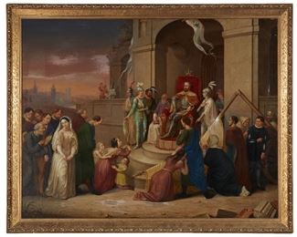 204
Petitions Of The Vassals
1860
Oil on canvas
Signed and dated lower right: W. Harsewinkel
41" H x 52" W

Estimate: $3,000 - $5,000