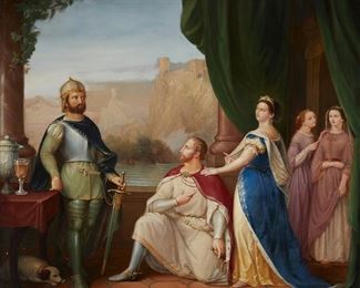 205
Knighting Of The Nobleman
1865
Oil on canvas laid to board
Signed and dated lower right: W. Harsewinkel
43" H x 51" W
Estimate: $3,000 - $5,000