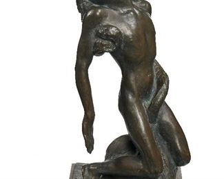 270
Libero Andreotti
1875-1933, Italian
"Laocoon," 1908
Bronze on marble base
Signed and dated to base: L. Andreotti / Milano 1908
28" H x 14" W x 13" D
Estimate: $5,000 - $7,000