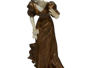 289
Affortunato (Fortunato) Gory
1895-1925 Italian/French
Walking Lady
Gilt-bronze and alabaster
Signed to base: A. Gory
27.5" H x 14" W x 11" D
Estimate: $3,000 - $5,000