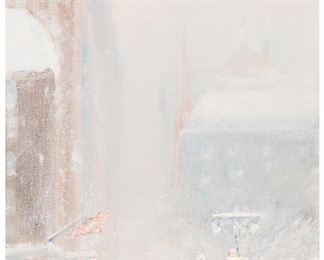  297
Johann Berthelsen
1883-1972, New York, NY
Snow Storm, 5th Ave-New York
Oil on canvas
Signed lower right: Johann Berthelsen
14" H x 10" W
Estimate: $2,000 - $4,000 