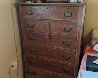 antique oak bachelor's dresser
