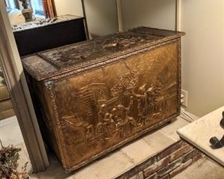 Awesome brass bound wood box