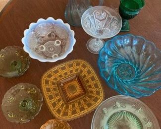 231 Assorted Colored Glass Serving Pieces