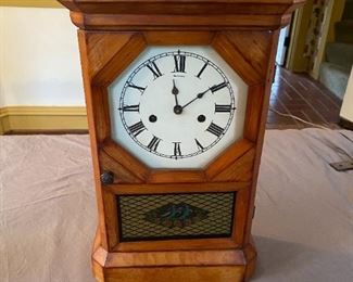 Antique Seth Thomas Pine Mantle Clock