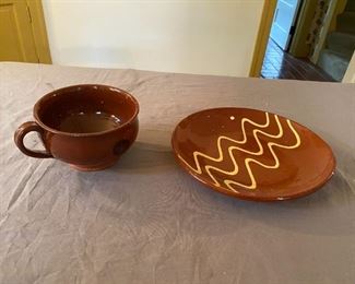 Pottery Mug and Plate
