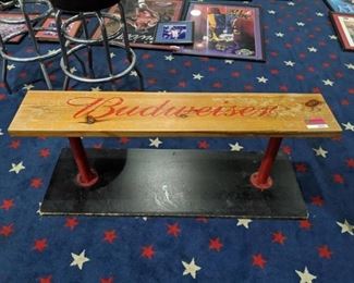 Budweiser Wooden Bench With Base