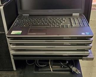 (4) Dell Latitude E6540 Laptops With Computer Riser Stand