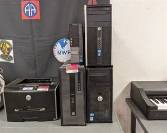 Lot Of 4 Computer Towers, Dell Optiplex 7010 Windows 7 Pro OA With Intel i7 Core, HP Pro Desk 600 G1 Windows 7 OA, HP Compaq Pro 6300 MT PC Microtower Windows 7, Dell Optiplex 780 Windows Vista Business OEMAct (SS-32)