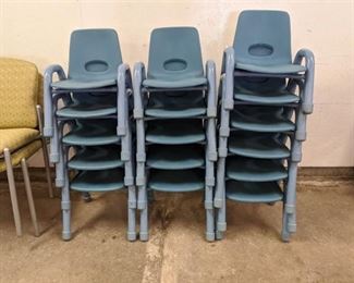 (16) Plastic Kids Chairs, Assorted Sizes