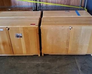 (4) Wood Storage Cabinets