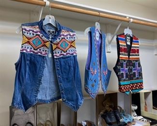 Vintage western vests, shoes, shoes, and more shoes