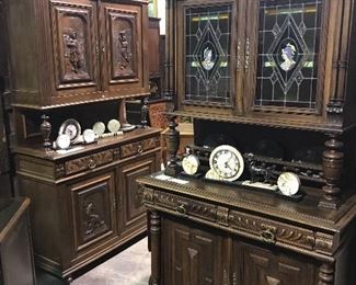 Several beautifully carved cabinets