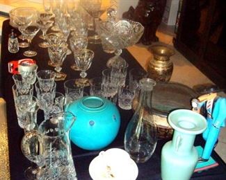 some of the cut glass, collectibles & etc.
