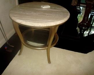Marble top table.