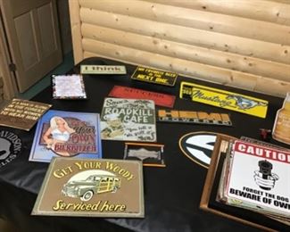 Collection of man cave signs