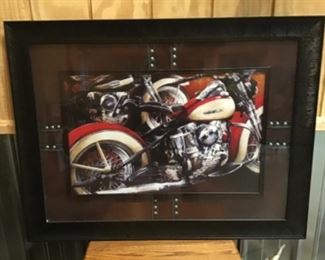 Motorcyle Artwork with Leather and Stud Enhancements