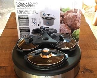 3 section Crock pot for Holiday and party Service