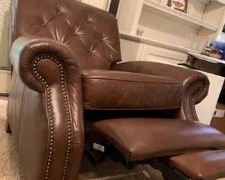 #21	(2) Brown Pleather Reclining Button Back Chairs   $225 each	 $450.00 	 call 256-603-4198 
