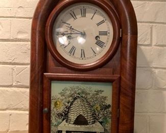 #24	Bee Hive Mantle Clock - Waterbury  Pendulum Clock w/key 	 $125.00 	 call 256-603-4198 

