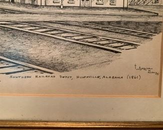 #27	Joyce Gay "Pen and Ink" 4 prints of Southern Depot, 3rd madison cty courthouse, First Baptist Church and Big Springs Park	 $175.00 	 call 256-603-4198 
