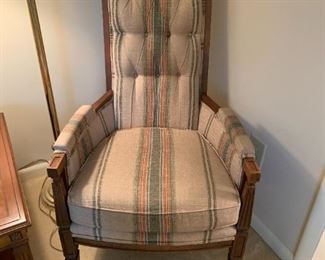 #31	Blue/Red/Cream Button Back Wood Arm chair	 $75.00 	 call 256-603-4198 
