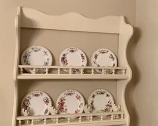 #34	(2) Cream Painted Wood Wall Plate Racks  307x7x36   $75 each	 $150.00 	 call 256-603-4198 
