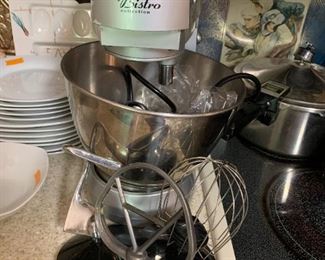 #105	Wolfgang Puck Bistro mixer with 3 accessories	 $150.00 	 call 256-603-4198 
