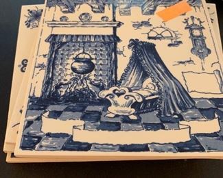 #126	Delft Handpainted 6 tiles   (2) Sets   $20 each	 $40.00 	 call 256-603-4198 
